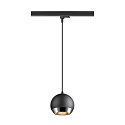 SLV 3-phase pendant luminaire LIGHT EYE� 150 down, ball shaped GU10 IP20, black matt dimmable