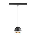 SLV 3-phase pendant luminaire LIGHT EYE� 150 down, ball shaped GU10 IP20, black matt dimmable