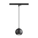 SLV 3-phase pendant luminaire LIGHT EYE� 150 down, ball shaped GU10 IP20, black matt dimmable