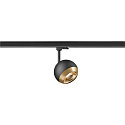 SLV 3-phase spot LIGHT EYE� 150 swivelling, rotatable, ball shaped GU10 IP20, black matt dimmable