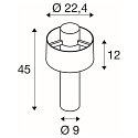 SLV socket luminaire PHOTONI CYL POLE 45 cylindrical, impact resistant E27 IP65, black matt dimmable