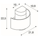 SLV outdoor wall luminaire PHOTONI CYL cylindrical, half round E27 IP65, black matt dimmable