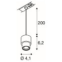 SLV 1-phase pendant luminaire PURI 2.0 BASIC GU10 IP20, grey dimmable