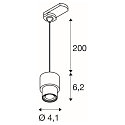 SLV 3-phase pendant luminaire PURI 2.0 BASIC GU10 IP20, grey dimmable