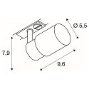 SLV 1-phase spot PURI 2.0 - TUBE cylindrical, adjustable GU10 IP20, grey dimmable
