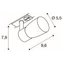 SLV 1-phase spot PURI 2.0 - DOME half round, adjustable GU10 IP20, grey dimmable