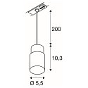 SLV 1-phase pendant luminaire PURI 2.0 - TUBE cylindrical GU10 IP20, grey dimmable