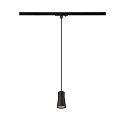 SLV 1-phase pendant luminaire PURI 2.0 - CONE conical GU10 IP20, black dimmable