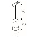 SLV 1-phase pendant luminaire PURI 2.0 - CONE conical GU10 IP20, black dimmable