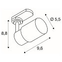 SLV 3-phase spot PURI 2.0 - TUBE cylindrical, adjustable GU10 IP20, dimmable