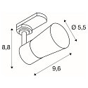 SLV 3-phase spot PURI 2.0 - CONE adjustable, conical GU10 IP20, dimmable