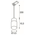 SLV 3-phase pendant luminaire PURI 2.0 - TUBE cylindrical GU10 IP20, black dimmable