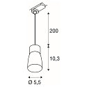 SLV 3-phase pendant luminaire PURI 2.0 - DOME half round GU10 IP20, black dimmable