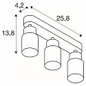 SLV wall and ceiling luminaire PURI 2.0 - TUBE 3 flames, long GU10 IP20, white dimmable