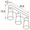 SLV wall and ceiling luminaire PURI 2.0 - CONE 3 flames, long GU10 IP20, black dimmable