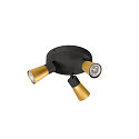 SLV wall and ceiling luminaire PURI 2.0 - CONE 3 flames, round GU10 IP20, gold, black dimmable