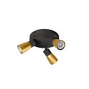 SLV wall and ceiling luminaire PURI 2.0 - DOME 3 flames, round GU10 IP20, gold, black dimmable