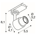 SLV 3-phase spot PURI 2.0 BASIC without shade, adjustable GU10 IP20, dimmable