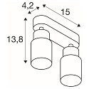 SLV wall and ceiling luminaire PURI 2.0 - TUBE 2 flames, long GU10 IP20, white dimmable