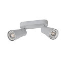 SLV wall and ceiling luminaire PURI 2.0 - DOME 2 flames, long GU10 IP20, grey dimmable