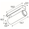 SLV 1-phase spot GRIP! M PHASE swivelling, for VDU workstation IP20, white dimmable