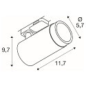 SLV 3-phase spot GRIP! L GU10 cylindrical, adjustable GU10 IP20, black dimmable