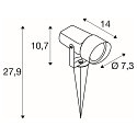 SLV gorund spike luminaire SYNA SHADE round, tiltable GU10 IP65, black dimmable