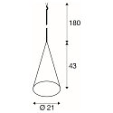 pendant luminaire MAGICO 20 E27 IP20, black matt dimmable
