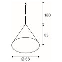 pendant luminaire MAGICO 38 E27 IP20, black matt dimmable