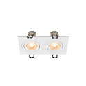 SLV ceiling recessed luminaire NEW TRIA� 155 GU10 2 flames, rotatable, square GU10 IP20, white dimmable