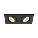 ceiling recessed luminaire NEW TRIA� 155 GU10 2 flames, rotatable, square GU10 IP20, black dimmable