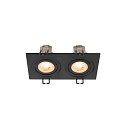 SLV ceiling recessed luminaire NEW TRIA� 155 GU10 2 flames, rotatable, square GU10 IP20, black dimmable