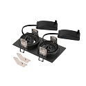SLV ceiling recessed luminaire NEW TRIA� 155 GU10 2 flames, rotatable, square GU10 IP20, black dimmable