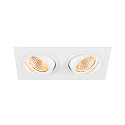 ceiling recessed luminaire NEW TRIA� 155 PHASE 2 flames, rigid, square IP20, white dimmable