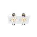 SLV ceiling recessed luminaire NEW TRIA� 155 PHASE 2 flames, rigid, square IP20, white dimmable