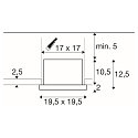 SLV ceiling recessed luminaire KADUX SINGLE 1 flame, DALI controllable, cardanic swivelling IP20, black dimmable