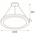 SLV pendant luminaire MEDO� RING 90 PHASE for VDU workstation, CCT Switch IP20, white dimmable