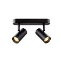 SLV wall and ceiling luminaire NOBLO� DOUBLE PHASE DTW 2 flames, round, Dim-To-Warm IP20, black dimmable