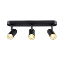 wall and ceiling luminaire NOBLO� TRIPLE PHASE 3 flames, cylindrical, cardanic swivelling IP20, black dimmable