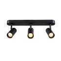 SLV wall and ceiling luminaire NOBLO� TRIPLE PHASE 3 flames, cylindrical, cardanic swivelling IP20, black dimmable