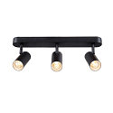 SLV wall and ceiling luminaire NOBLO� TRIPLE PHASE 3 flames, cylindrical, cardanic swivelling IP20, black dimmable