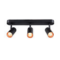 SLV wall and ceiling luminaire NOBLO� TRIPLE PHASE 3 flames, cylindrical, cardanic swivelling IP20, black dimmable