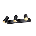 SLV wall and ceiling luminaire NOBLO� TRIPLE PHASE 3 flames, cylindrical, cardanic swivelling IP20, black dimmable