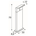 SLV outdoor floor lamp ORDI II POLE 70 square, with sensor IP54, black 