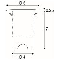 SLV floor recessed luminaire TRAIL-LITE� 60 round, set of 1 IP67, aluminium, stainless steel 