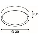 SLV ceiling luminaire DECONA 30 CL round, suitable for VDU workstation IP44, black, lacquered dimmable