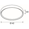 SLV ceiling luminaire DECONA 42 CL round, suitable for VDU workstation IP44, white, lacquered dimmable