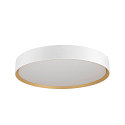 SLV ceiling luminaire DECONA 42 CL round, suitable for VDU workstation IP44, gold, white, lacquered dimmable