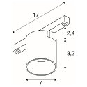 SLV track spot FIXT-IT! round, surface-mounted version, suitable for VDU workstation IP20, bronze, black, lacquered dimmable