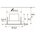 SLV ceiling recessed luminaire NEW TRIA� 45 round, suitable for VDU workstation IP20, black, lacquered 